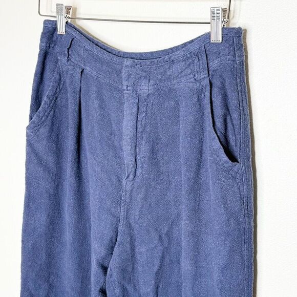 Free People Navy Blue Linen Blend Ankle Pants - Women’s US 6 - Picture 3 of 10